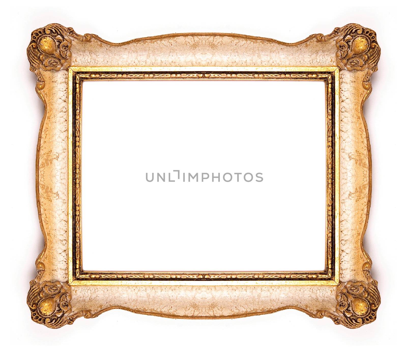 Wood Frame on White Background