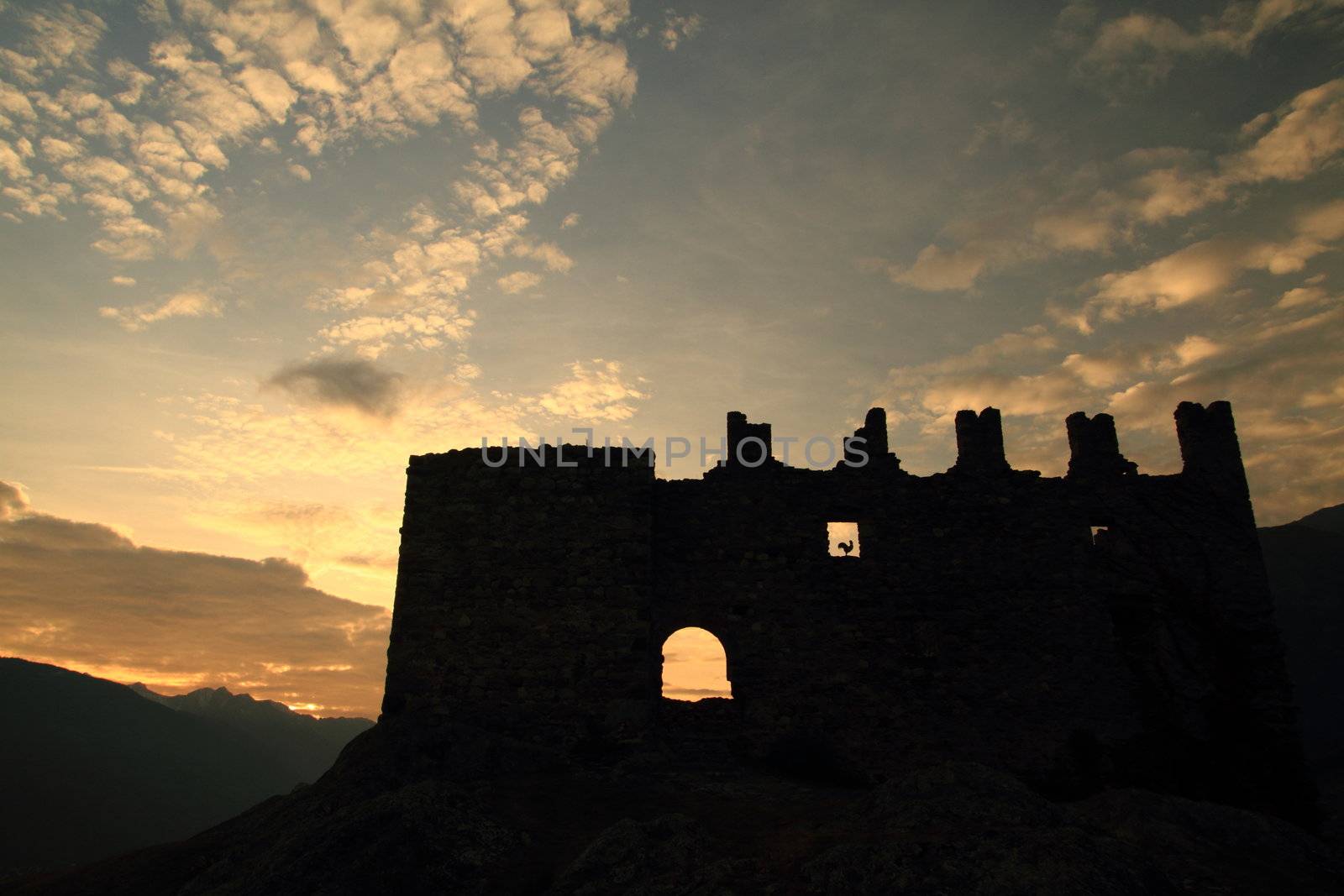 Grumello Castle in Valtellina, northern Italy 