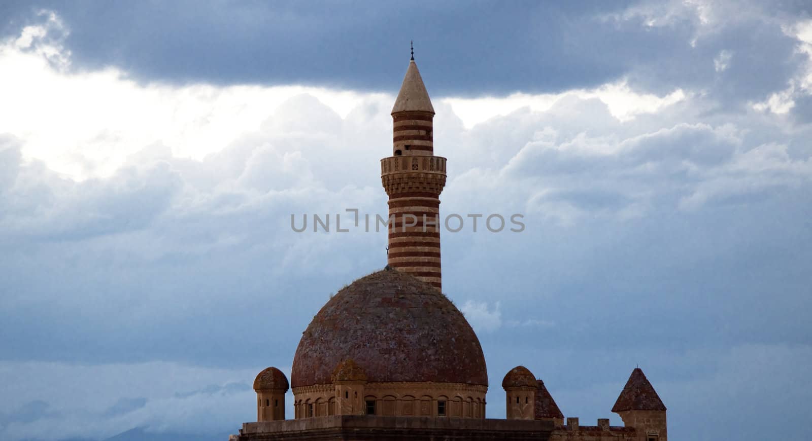 Tower of Old castle Ishak Pasha Palace near Dogubayazit in Eastern Turkey