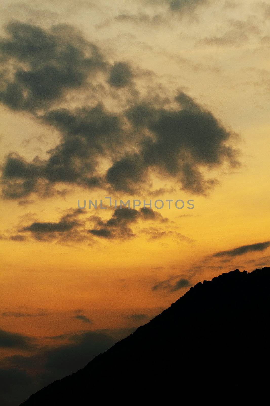 Sunset on the Alps in northern Italy