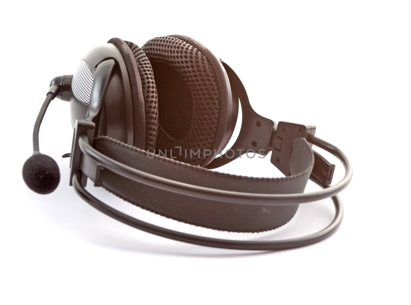 big black headphones on a white background