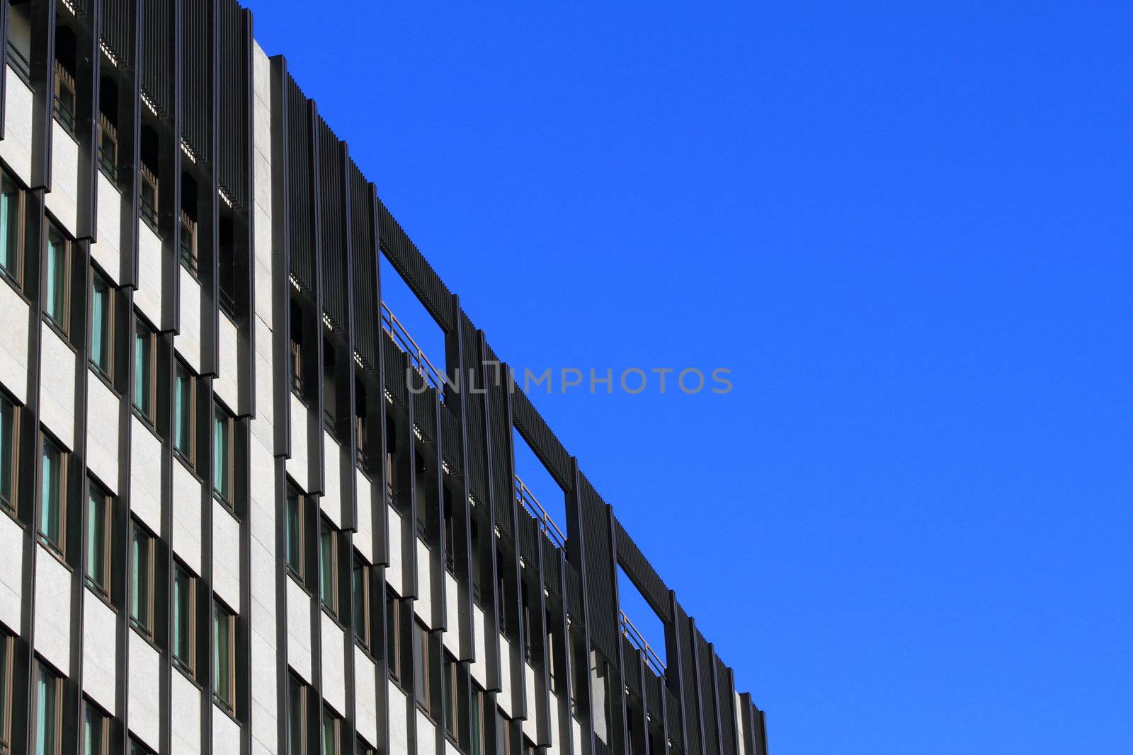 Skyscraper facade in a modern urban financial district