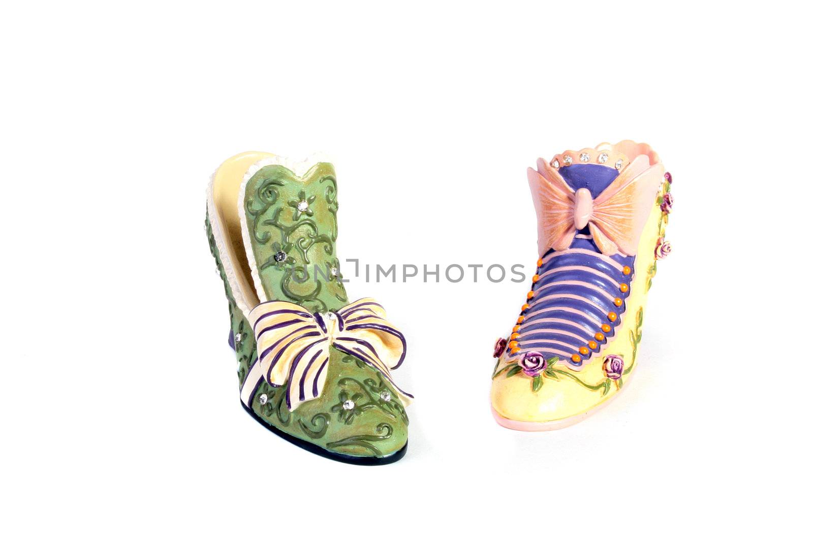 Ceramic decorative shoes for design.