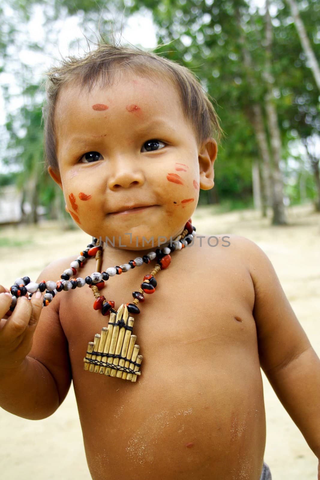 A young child photograph taken in an Amazonian tribe.