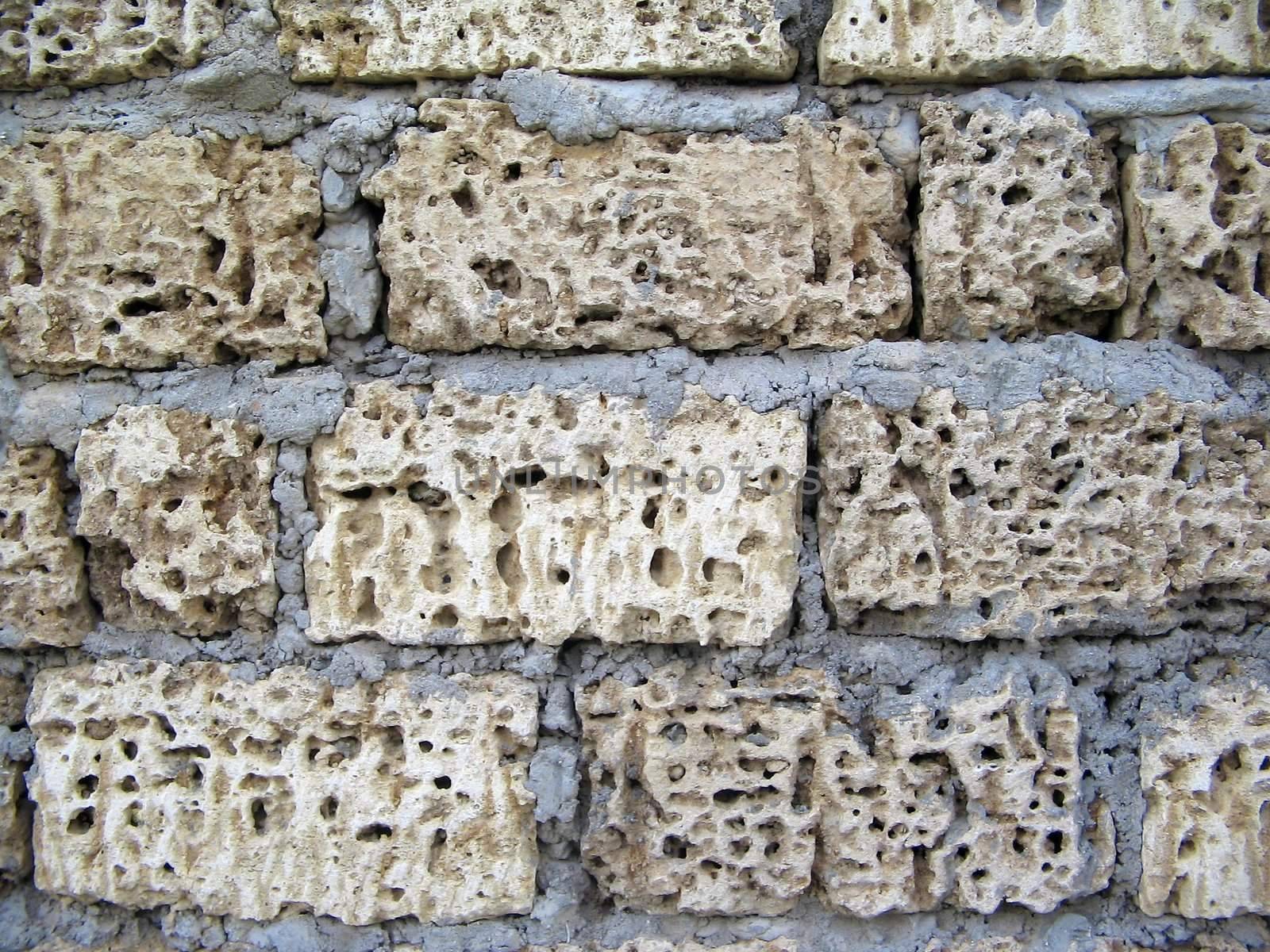 Wall of ill-white bricks. big picture.