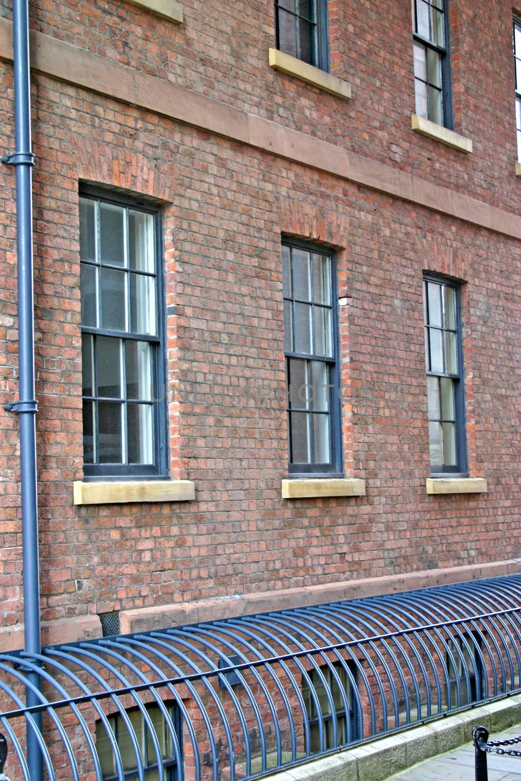 Windows on an old warehouse in liverpool