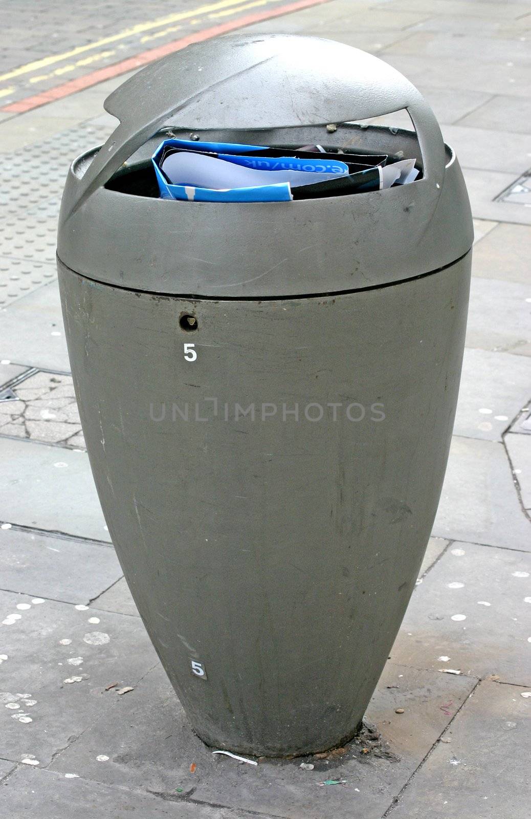 Modern Garbage Bin in Street