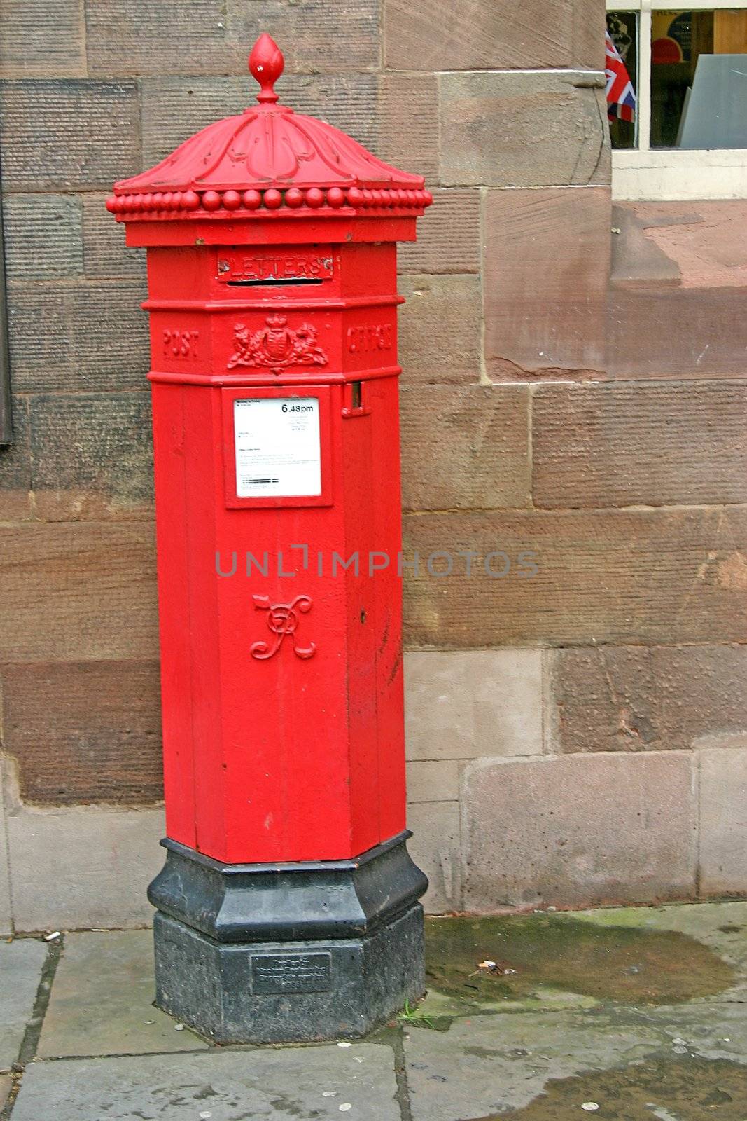 Very Old Red Post Box in Chester England