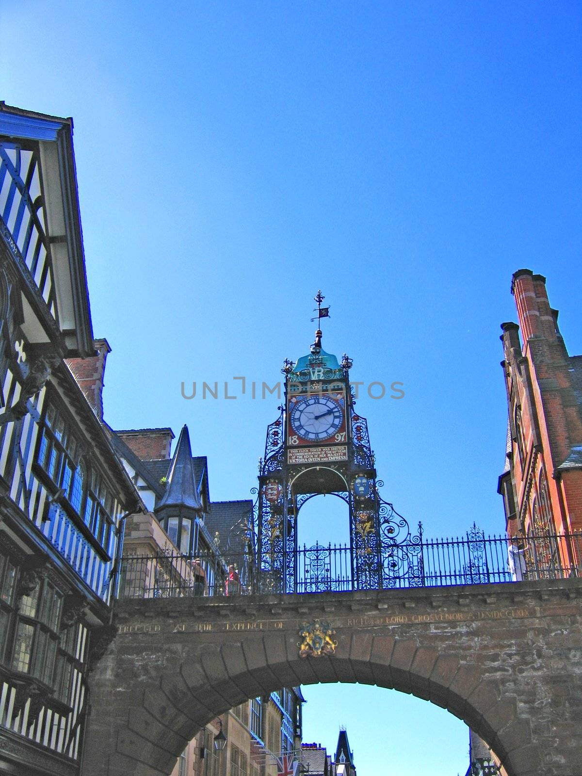 The Clock in the Main Street in Chester, England