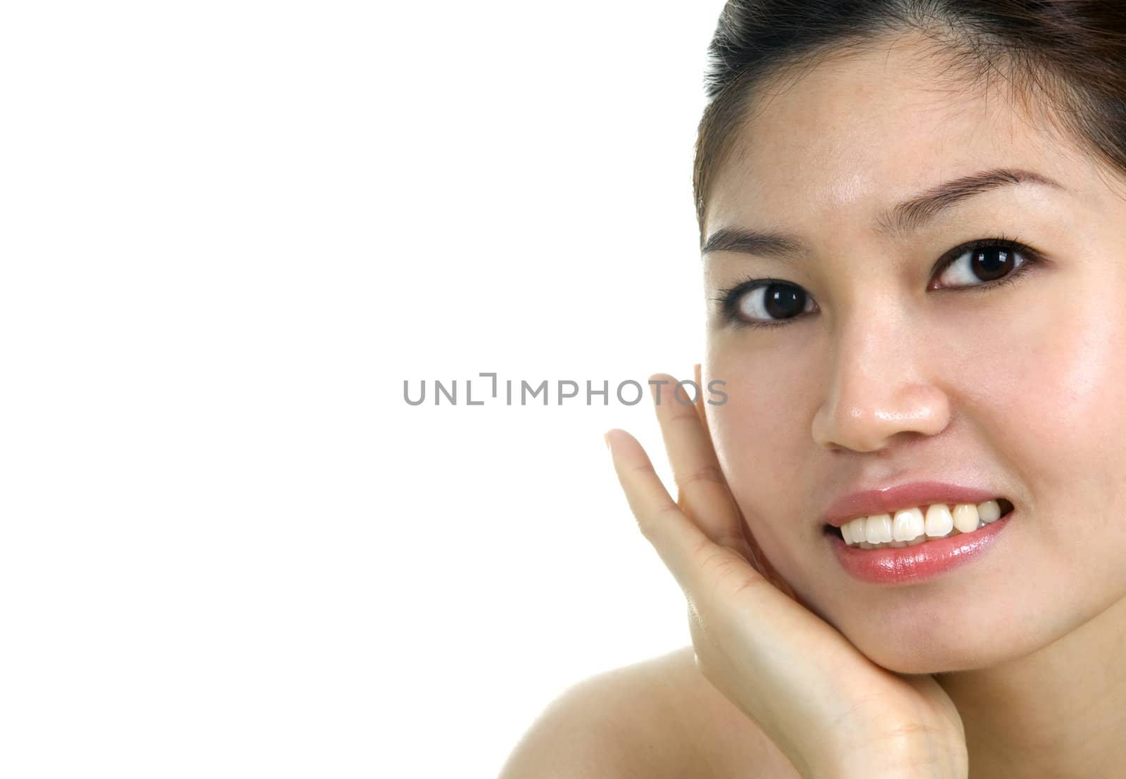 Isolated portrait of Asian beauty 

