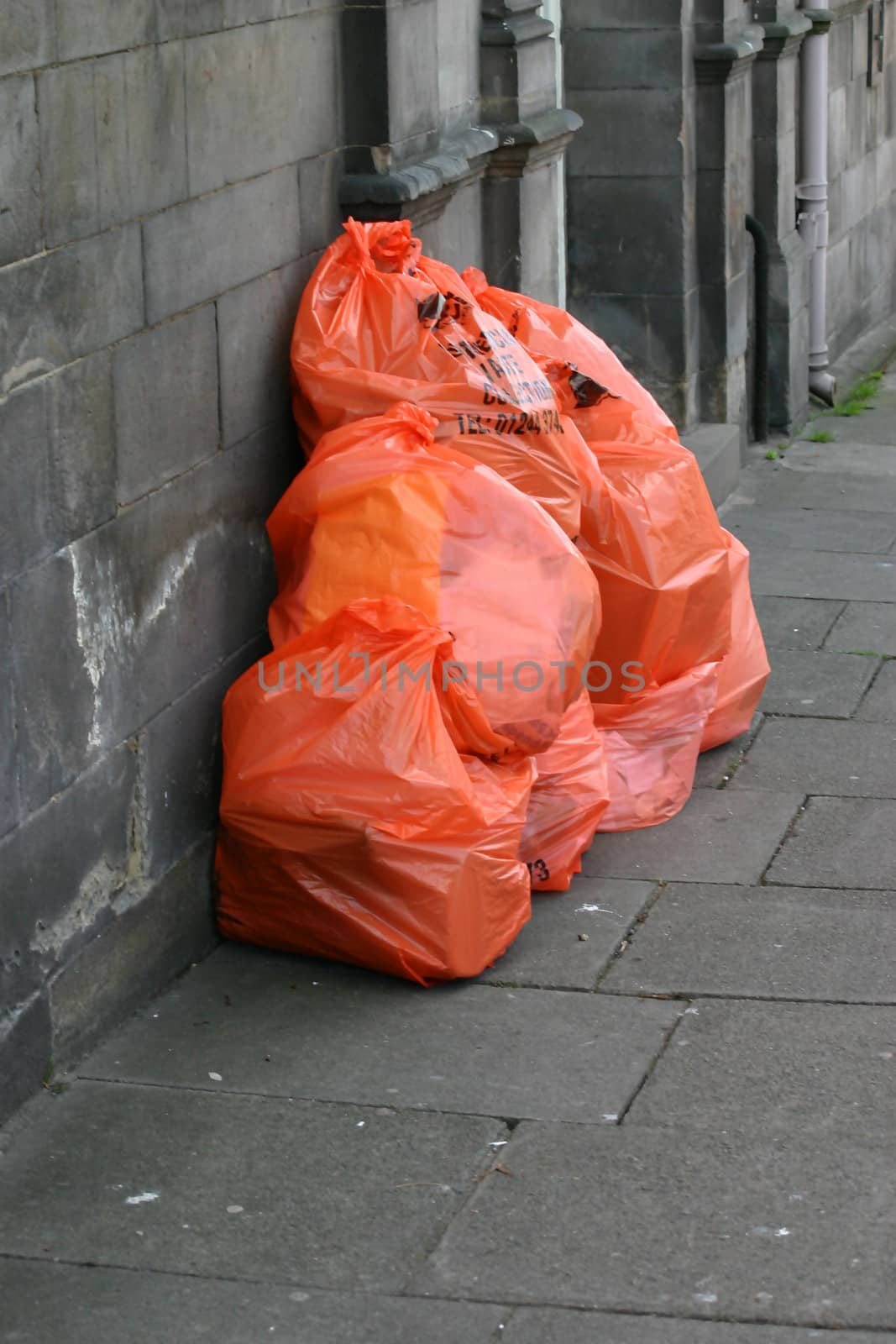 Orange Bin Bags on English Street
