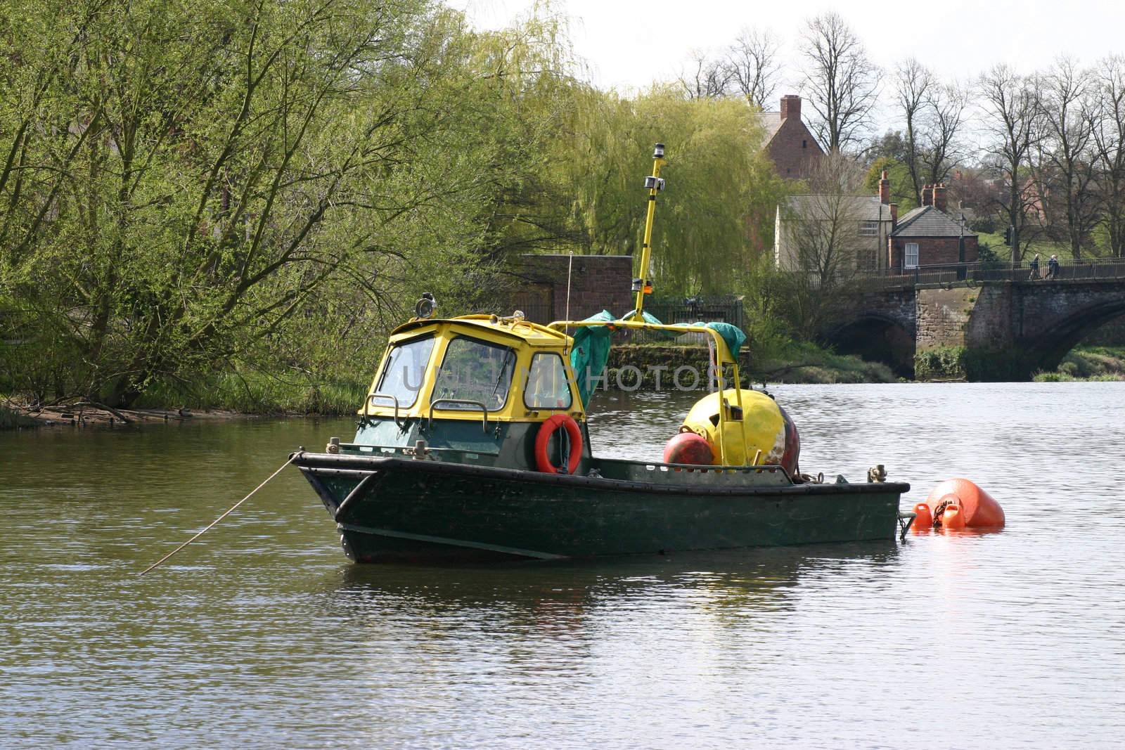 Small Working River Boat on the River Dee in Chester