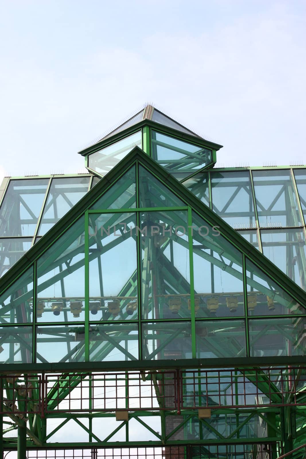 Closeup of Glass and Steel Roof of Liverpool Shopping Precinct