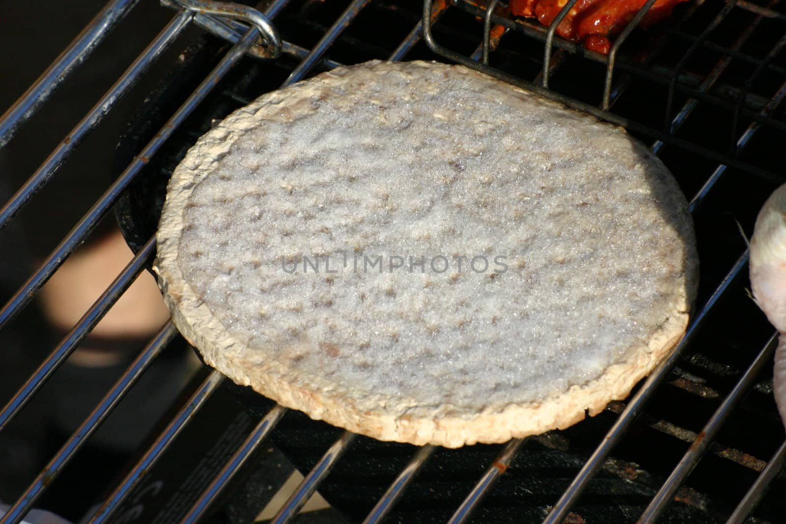 Frozen Burger on BBQ