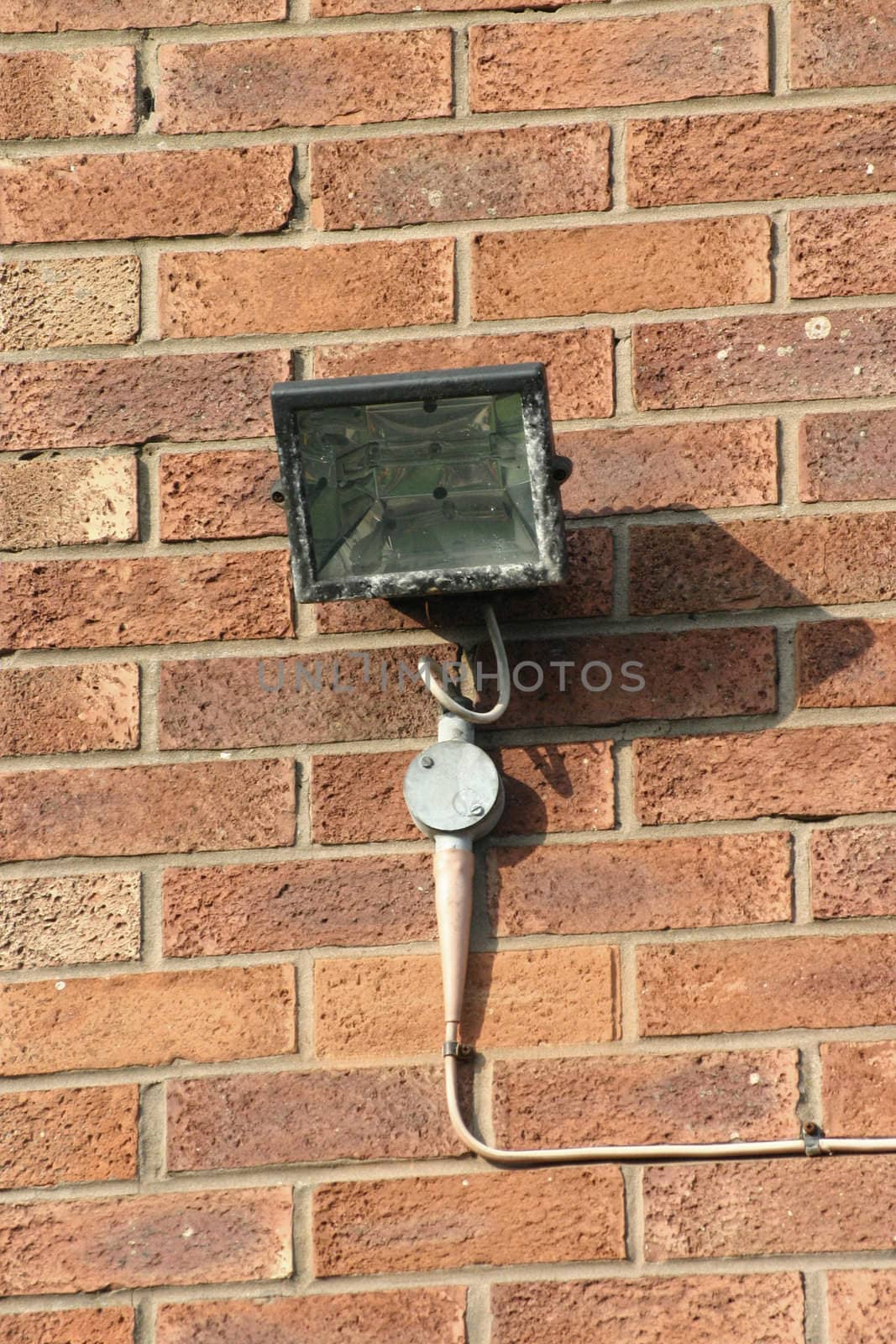 Security Light Mounted on Brick Wall
