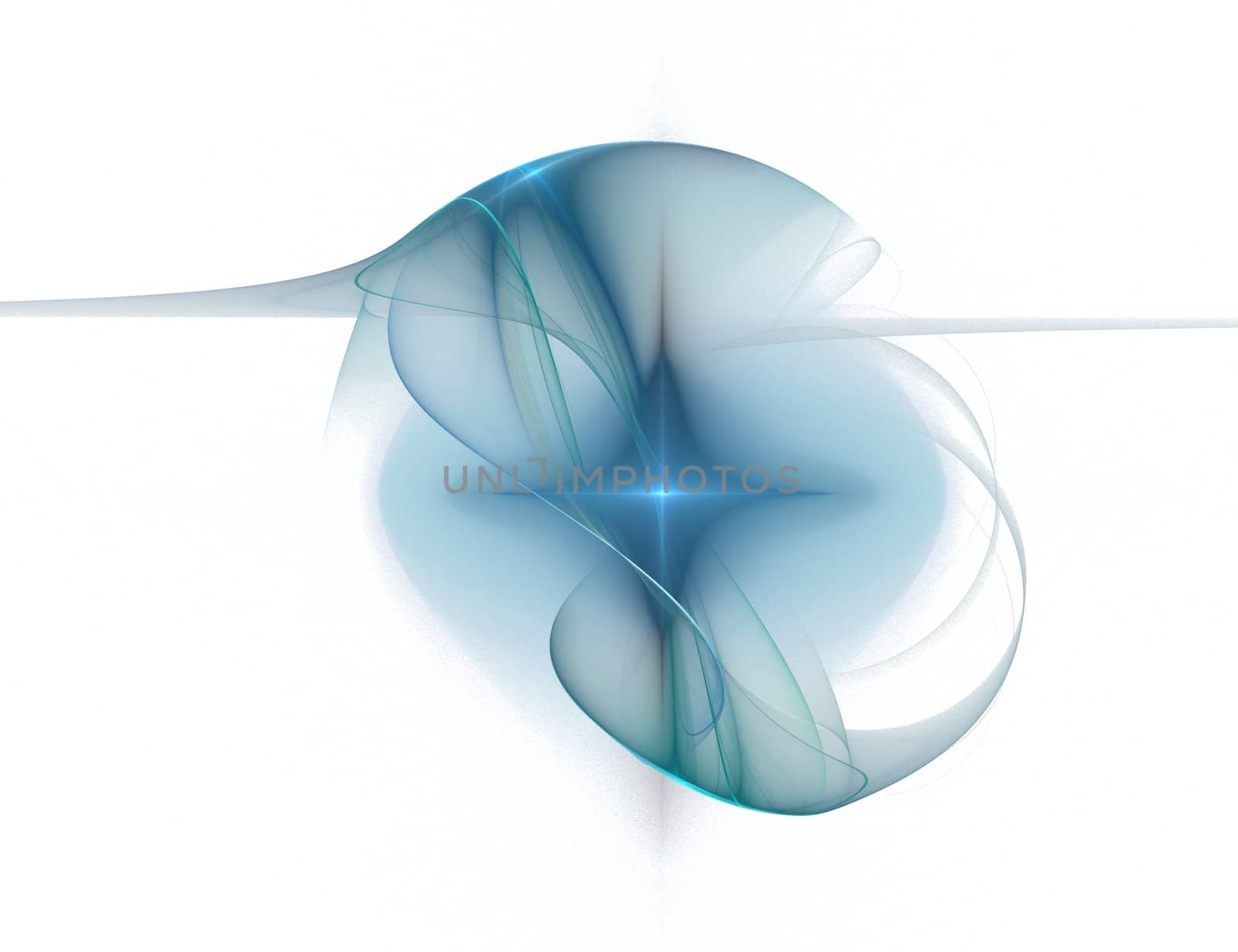 Abstract Blue Star with Gossamer on White Background