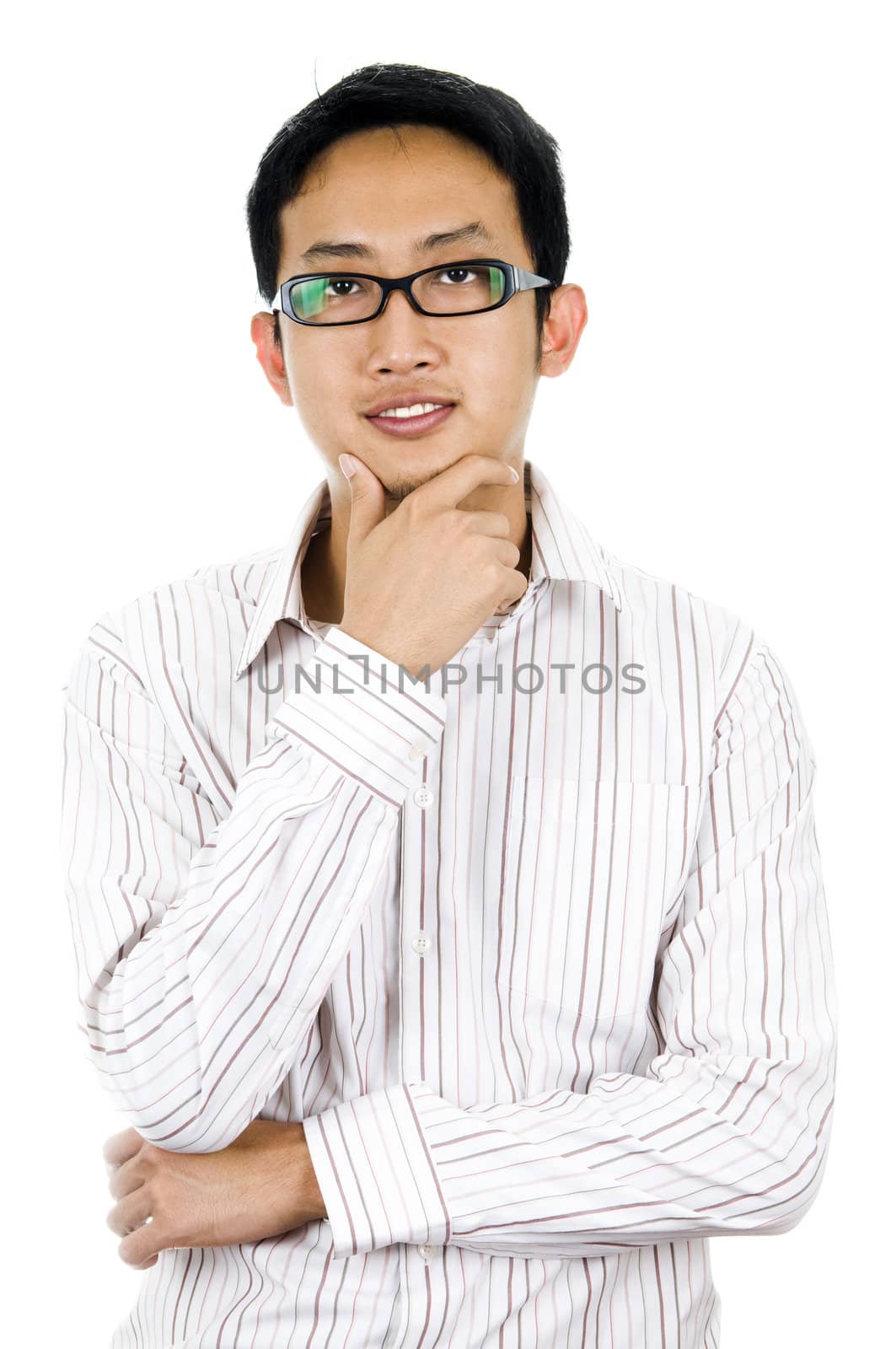 Asian businessman on white background 