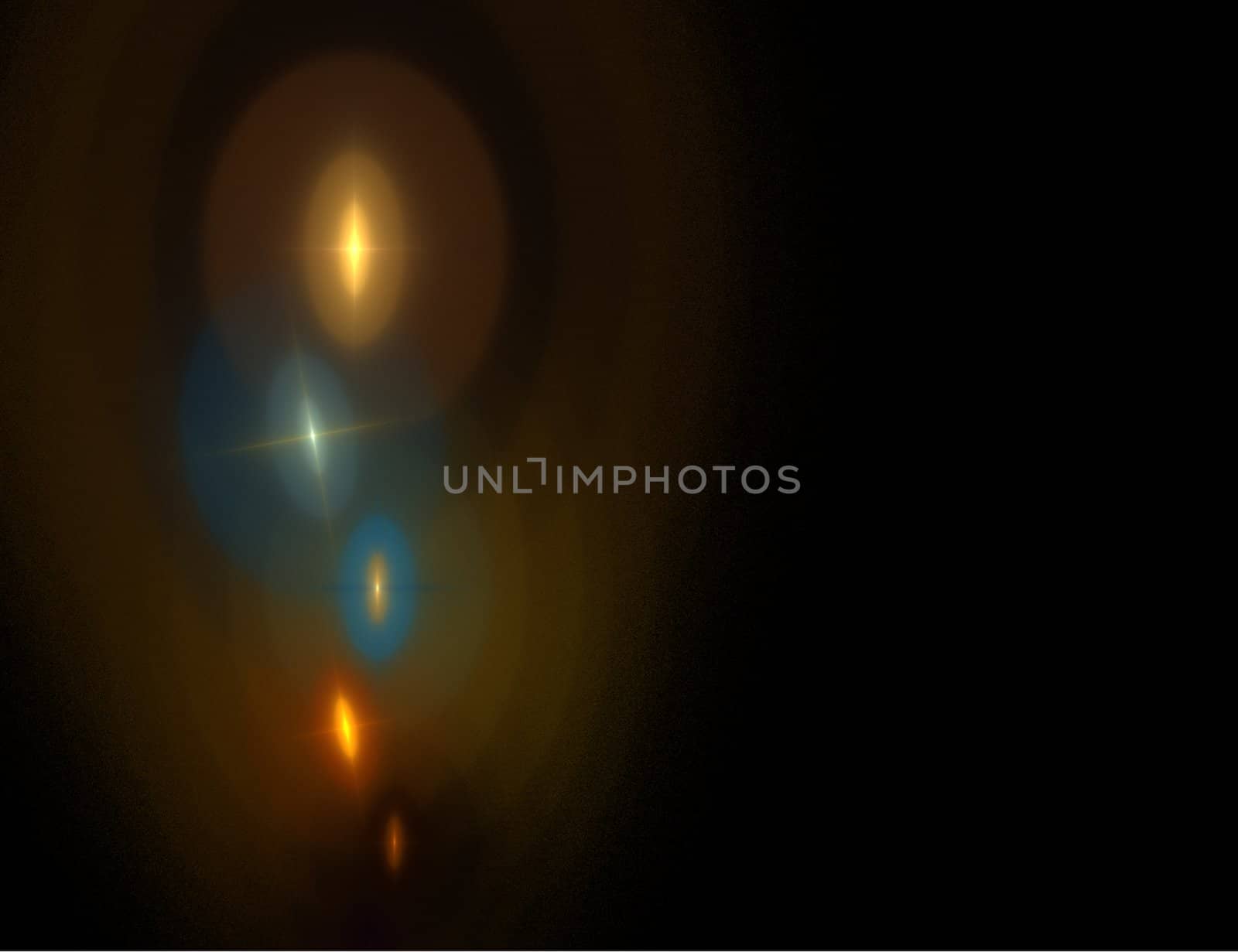 Abstract Oval Lights on Black Background