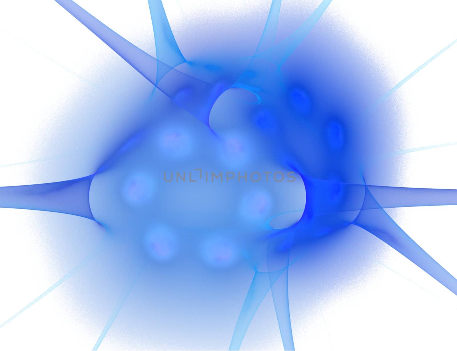 Abstract Blue Spiked Shape on White Background