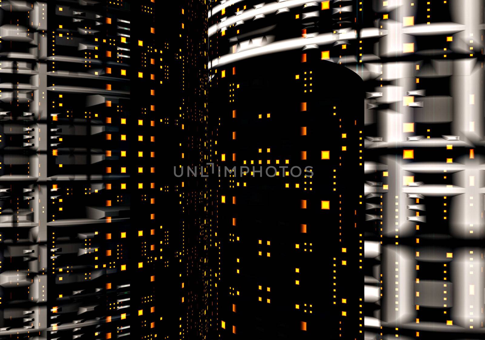 abstract fantastic image of the computer background with illuminated buttons