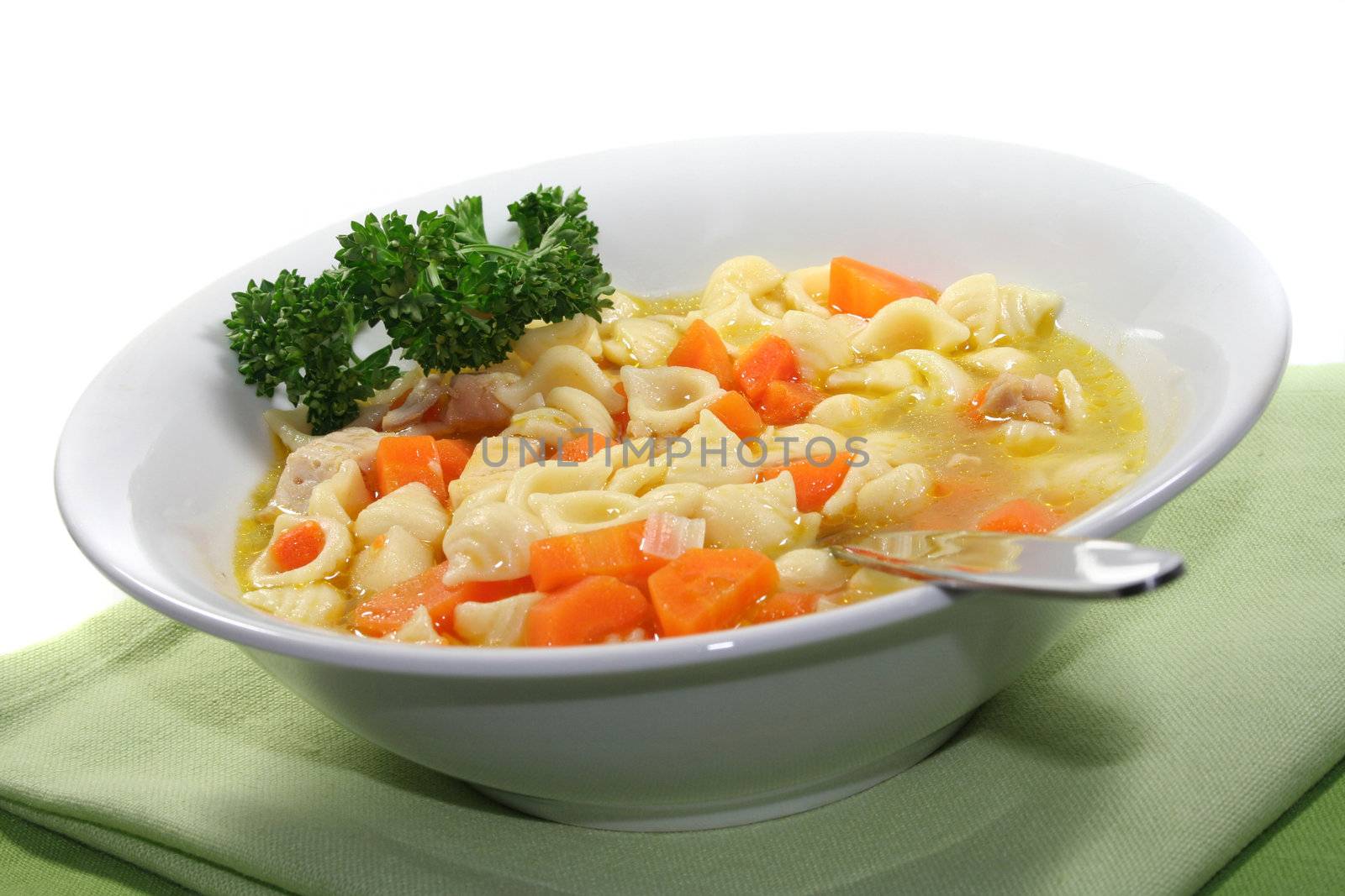 Chicken soup with parsley