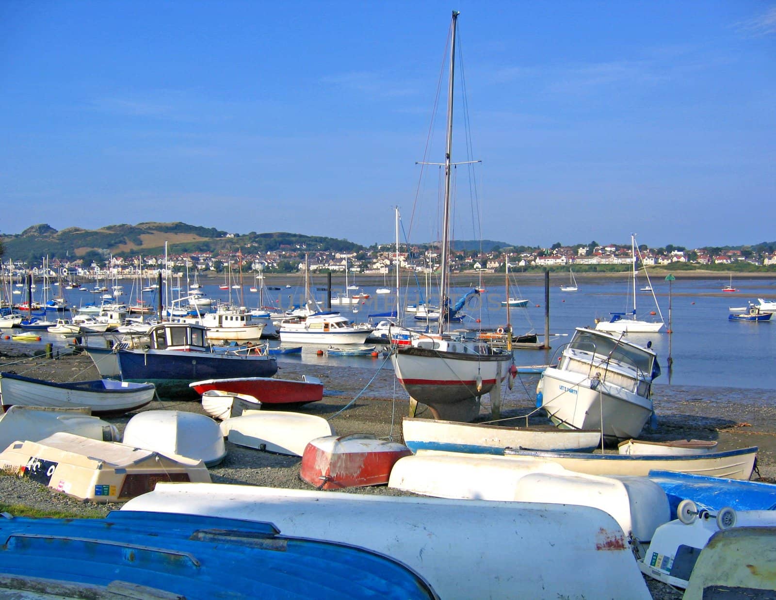 Upturned Boats on the Beach at Conwy