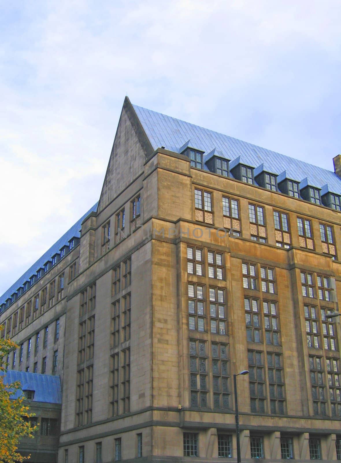 Old Gable Roof Building in Manchester With Hundreds of Windows