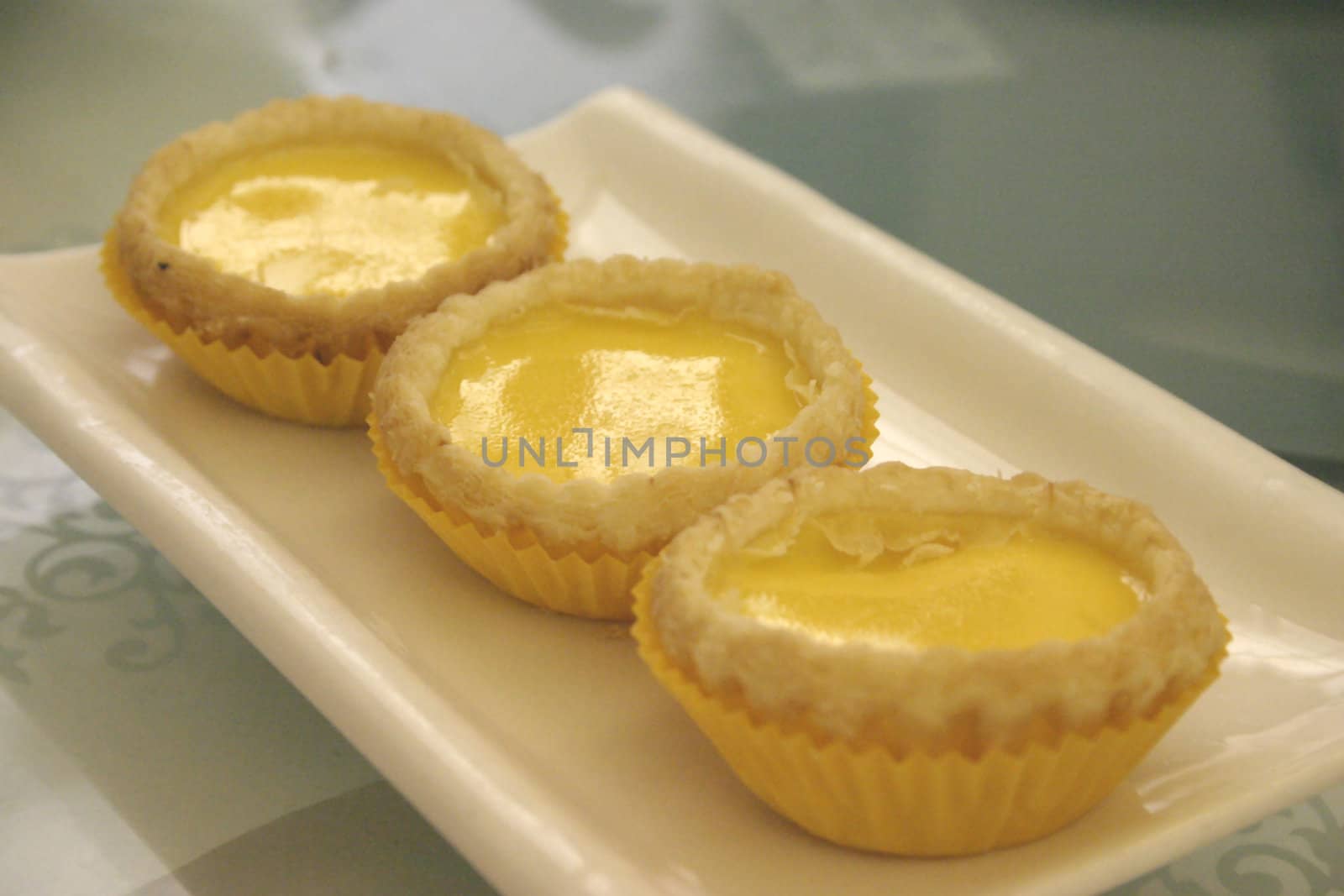 Three Chinese Egg Tarts by green308