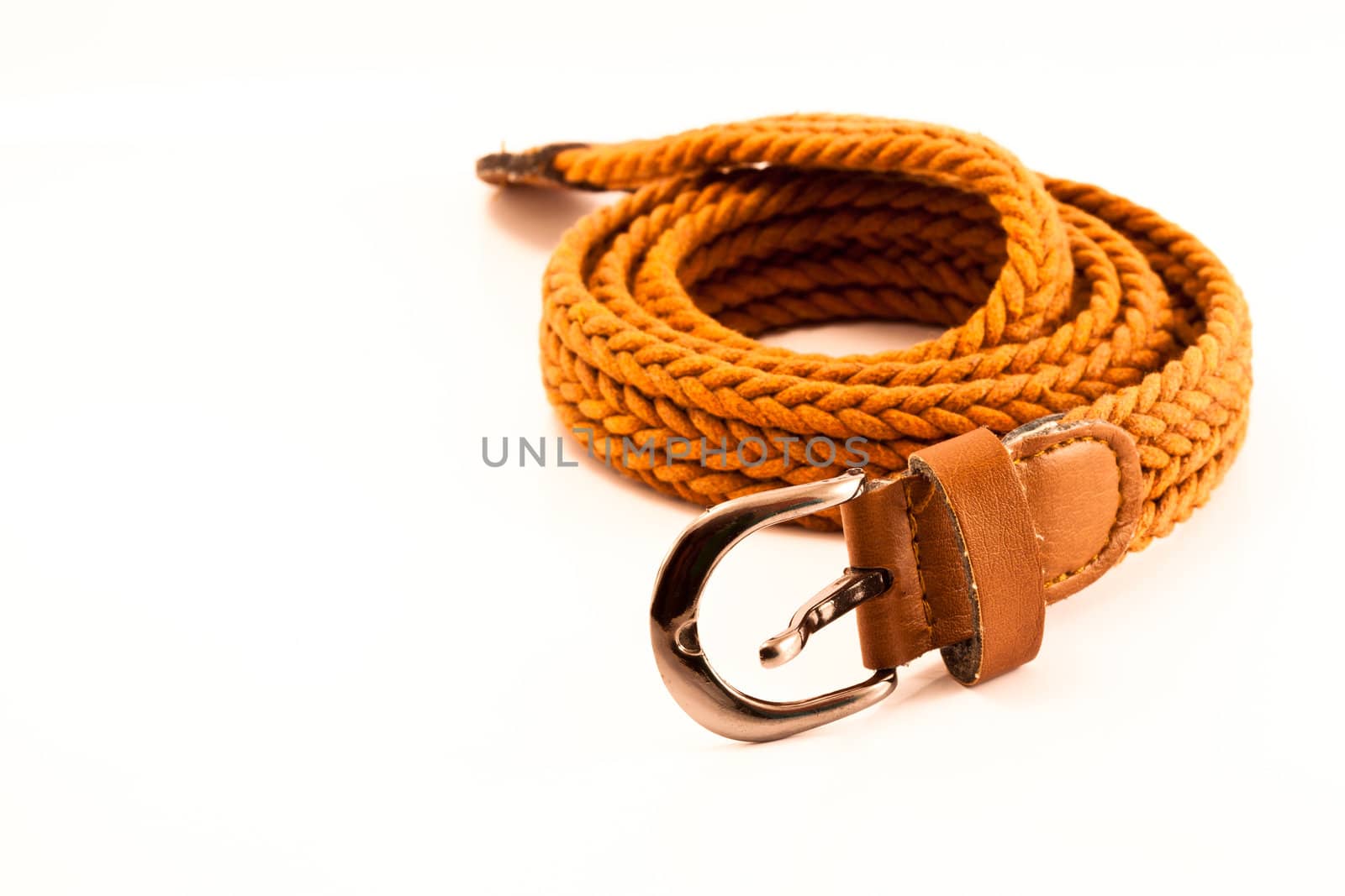 orange fashion belt on white background