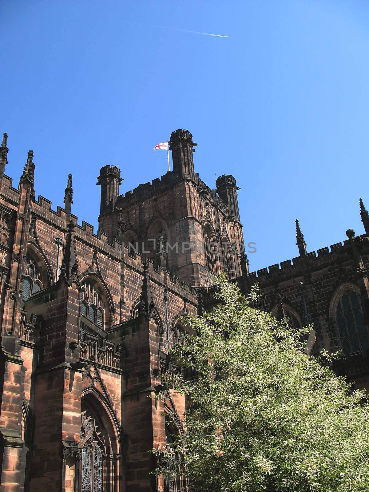 View of Chester Anglican Cathedral in England UK