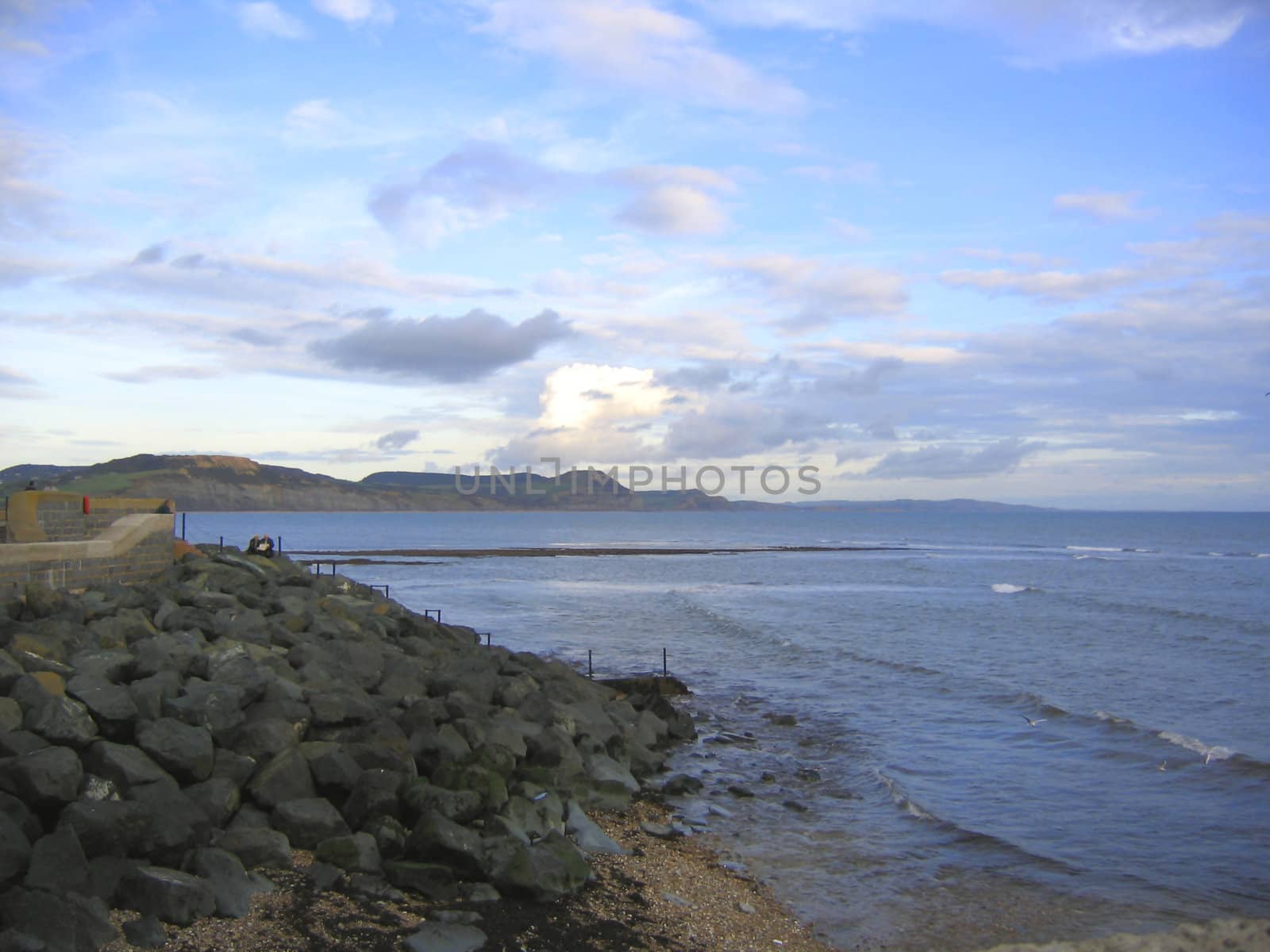 Dorset's Jurassic Coast in England at Lyme Regis which is Famous for the collecting of dinosaur fossils.