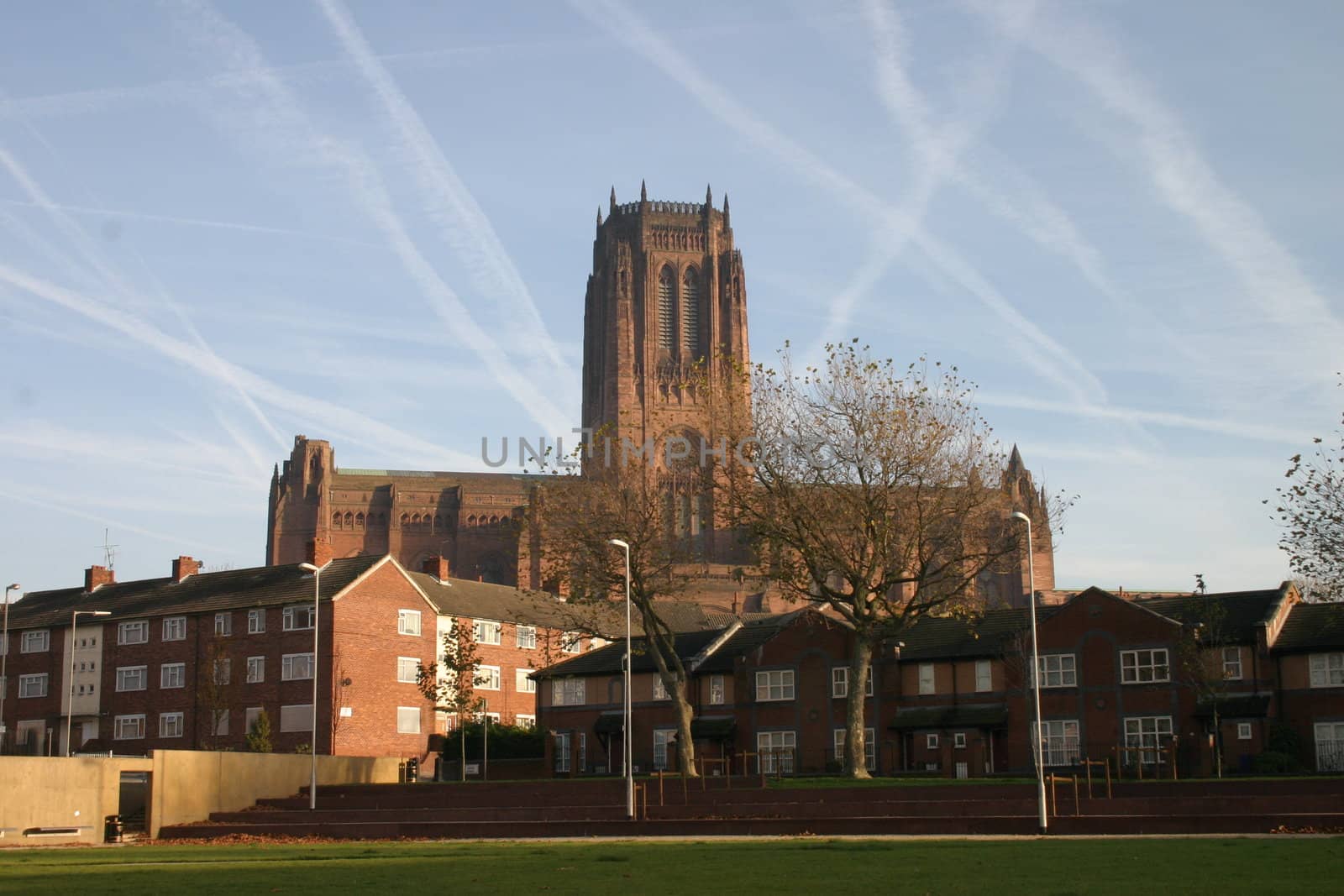 Liverpool Cathedral as seen from Chinatown