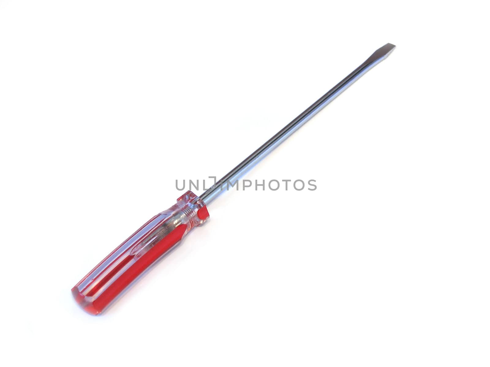 Long Red Flat Head Screwdriver