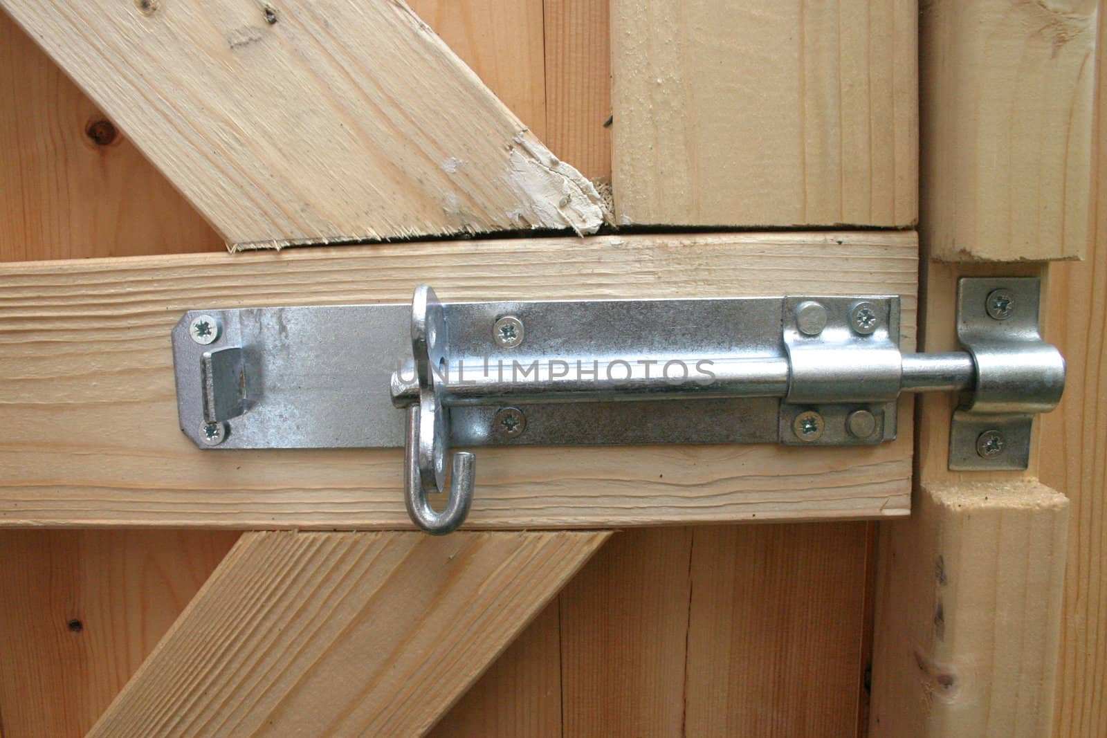 Strong Steel Bolt on Wooden Gate