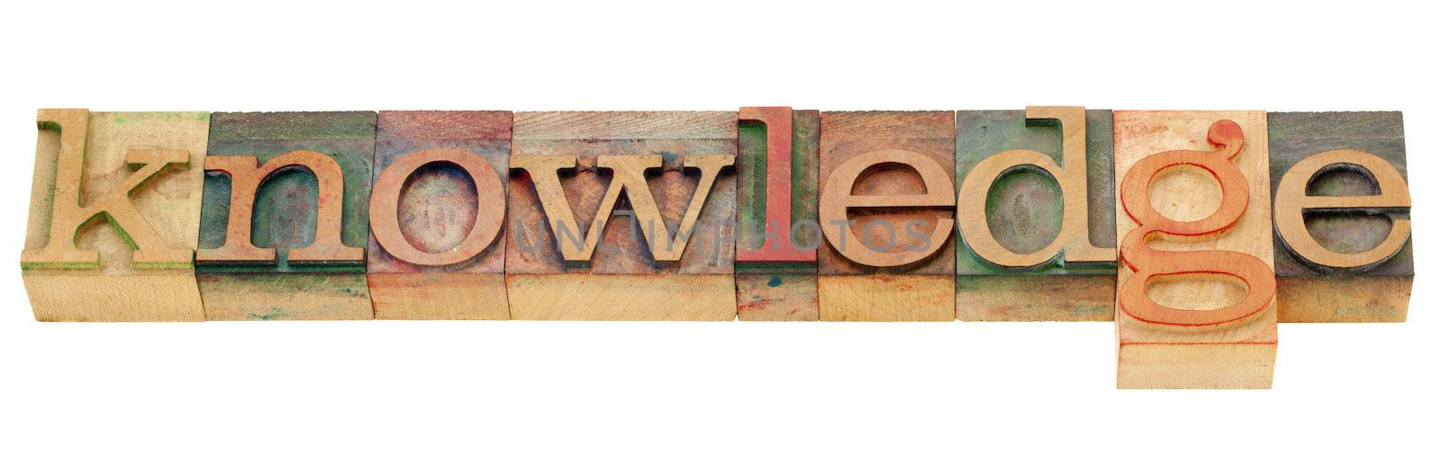 knowledge word in letterpress type by PixelsAway