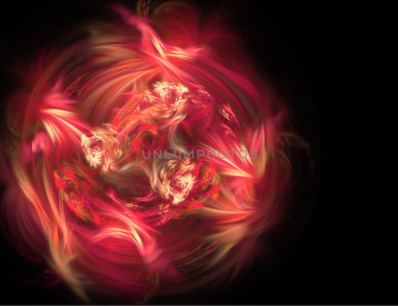 Abstract Red Swirls on Black by green308