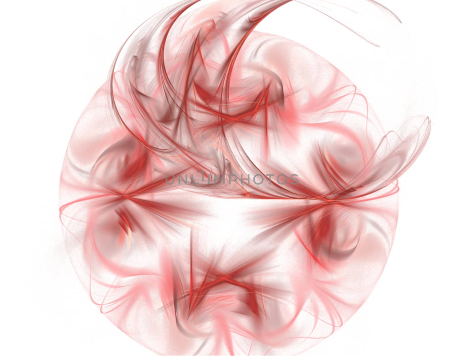 Abstract Red and Black Swirl on White Background