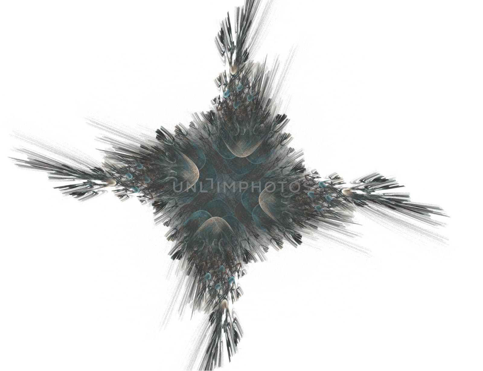 Abstract Grey and Blue Layered Star on White Background