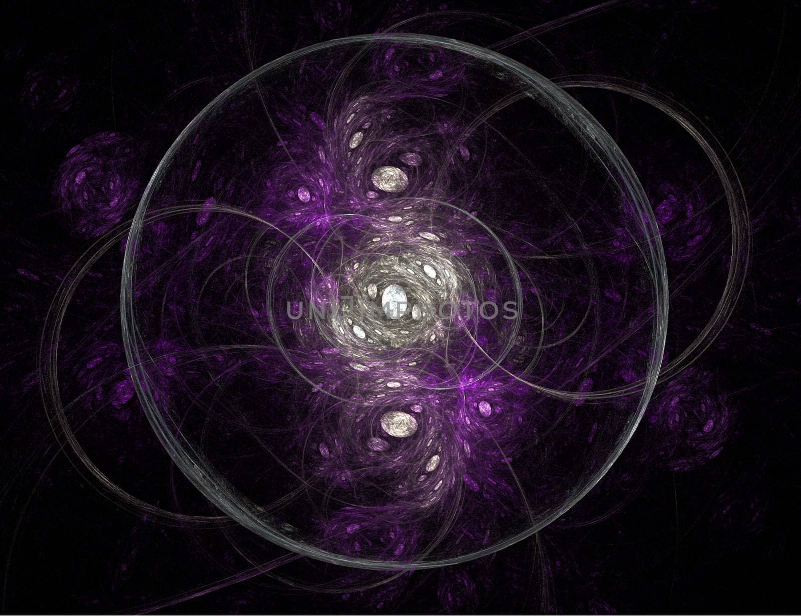 Abstract Purple and Silver CD on Black Background by green308