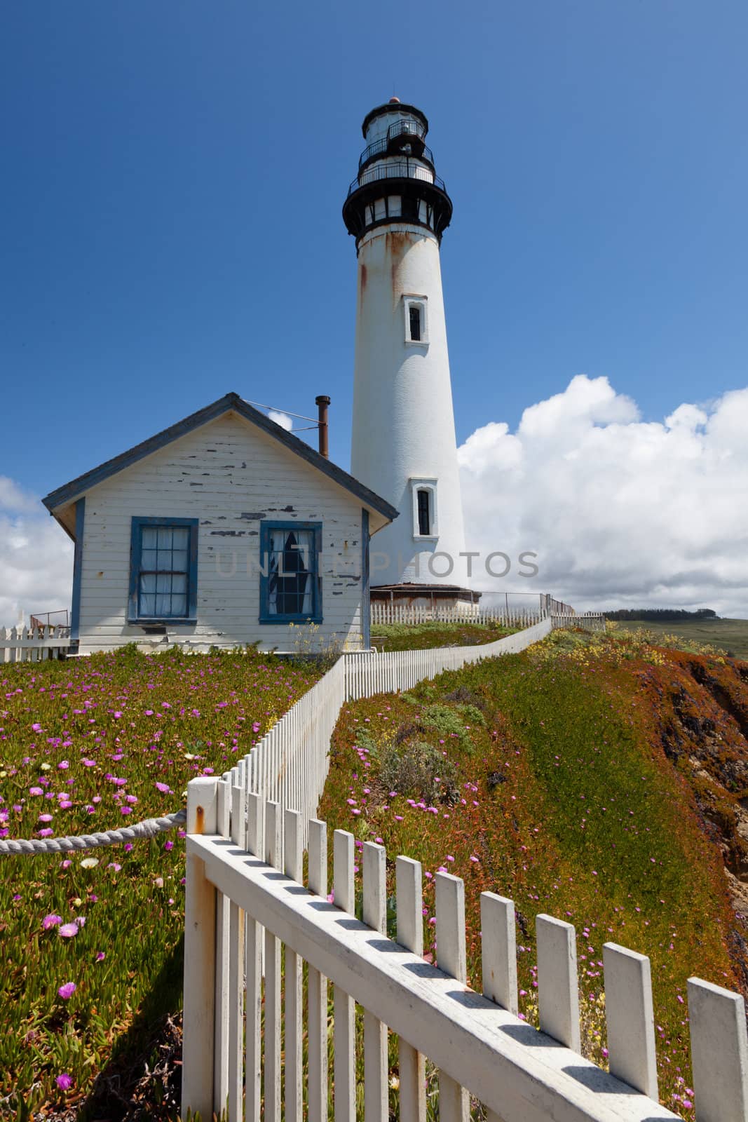 Pigeon Point Lighthouse is a lighthouse built in 1871 to guide ships on the Pacific coast of California.