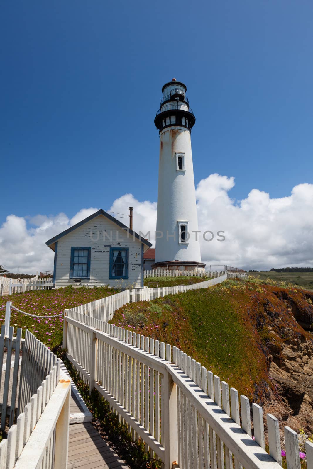 Pigeon Point Lighthouse is a lighthouse built in 1871 to guide ships on the Pacific coast of California.