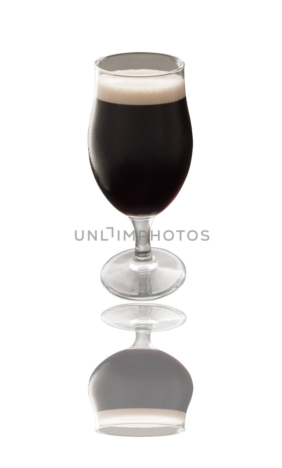 Close up of a glass of irish stout