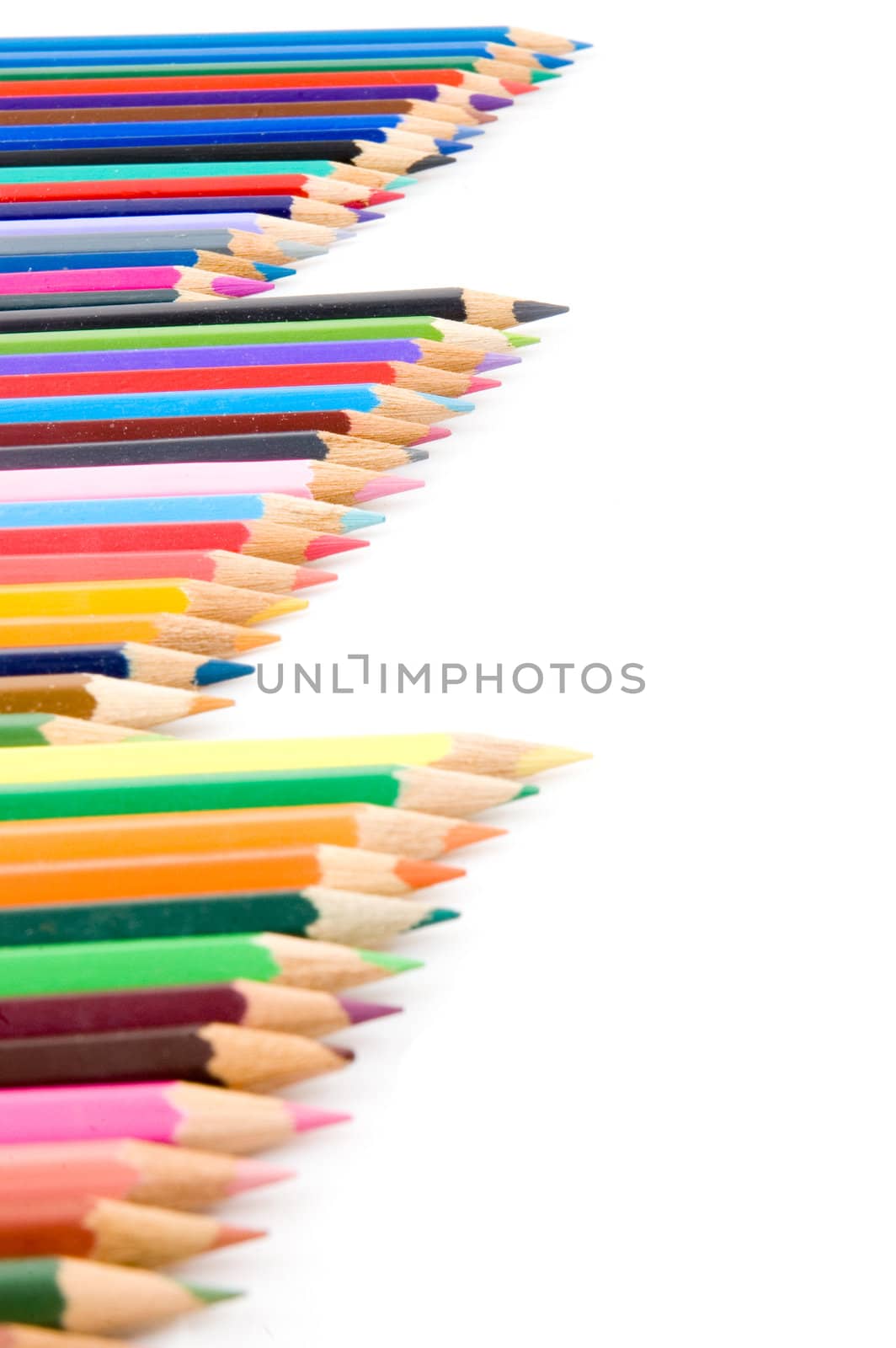 colorful pencils isolated on a white background 

