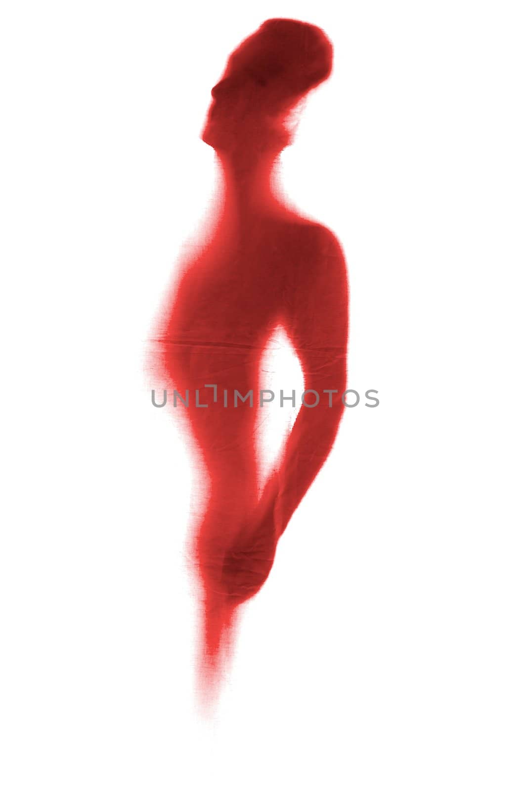 Abstract silhouette of a naked man, backlit