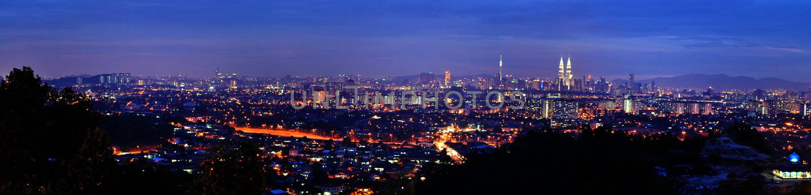Panorama view of Kuala Lumpur, capital city of Malaysia.