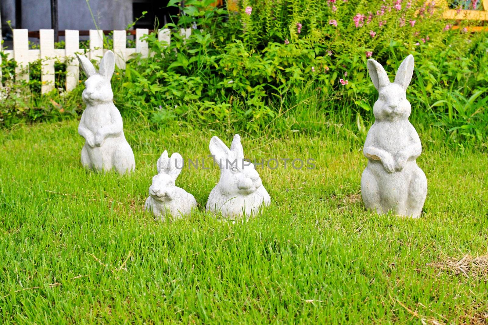 Statue of rabbit in the garden