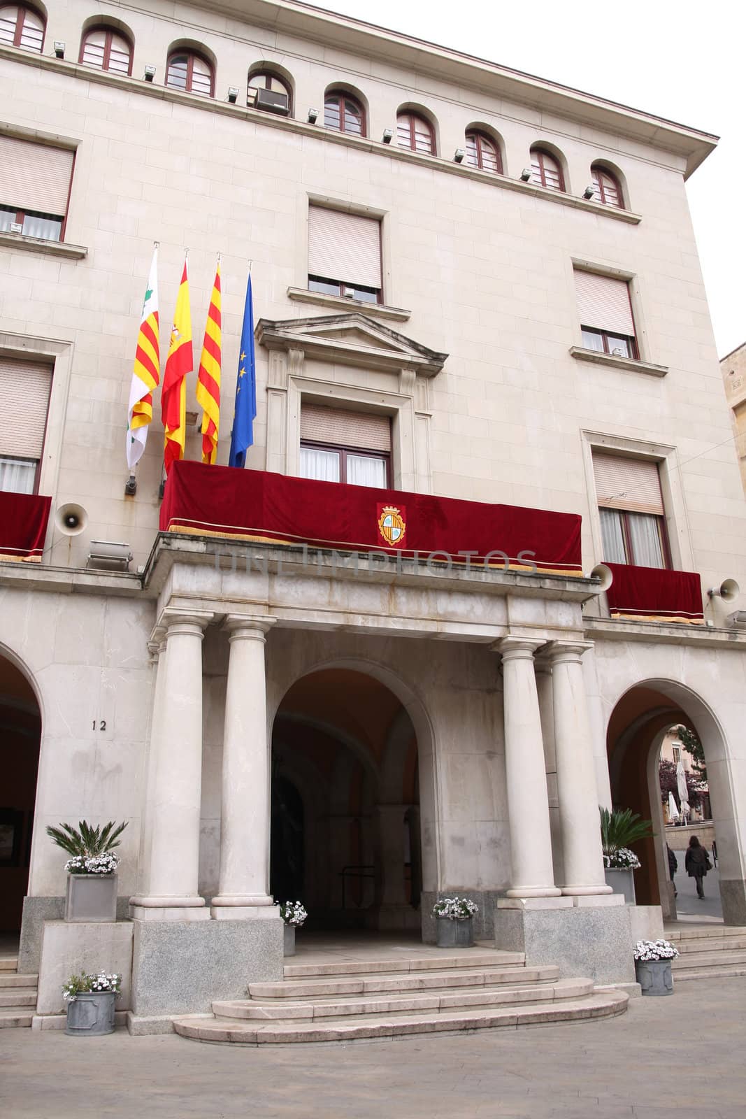 view od building, placa de l'ajuntament in Fugueres, Spain