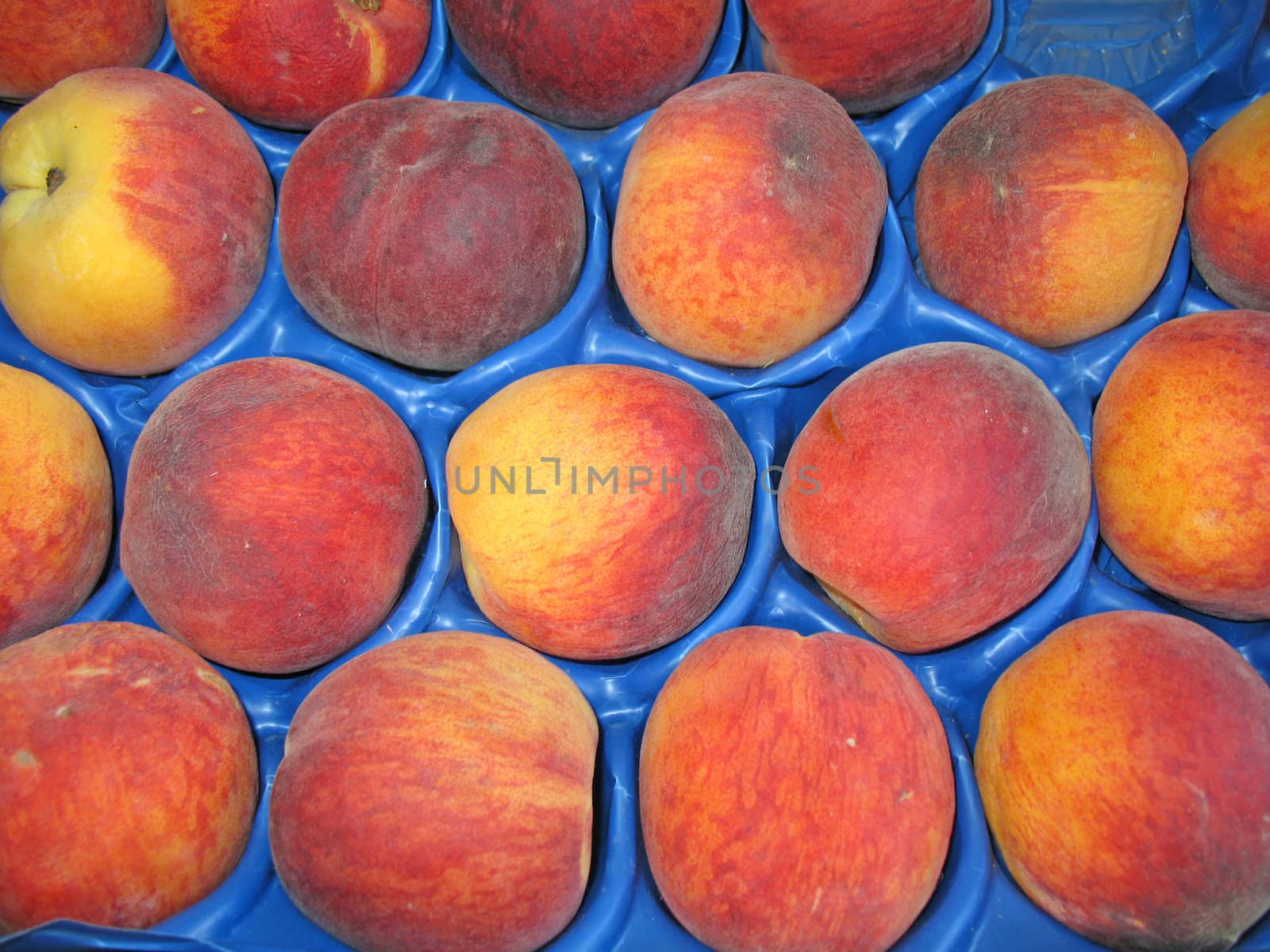 Peaches in a English Market Stall Tray