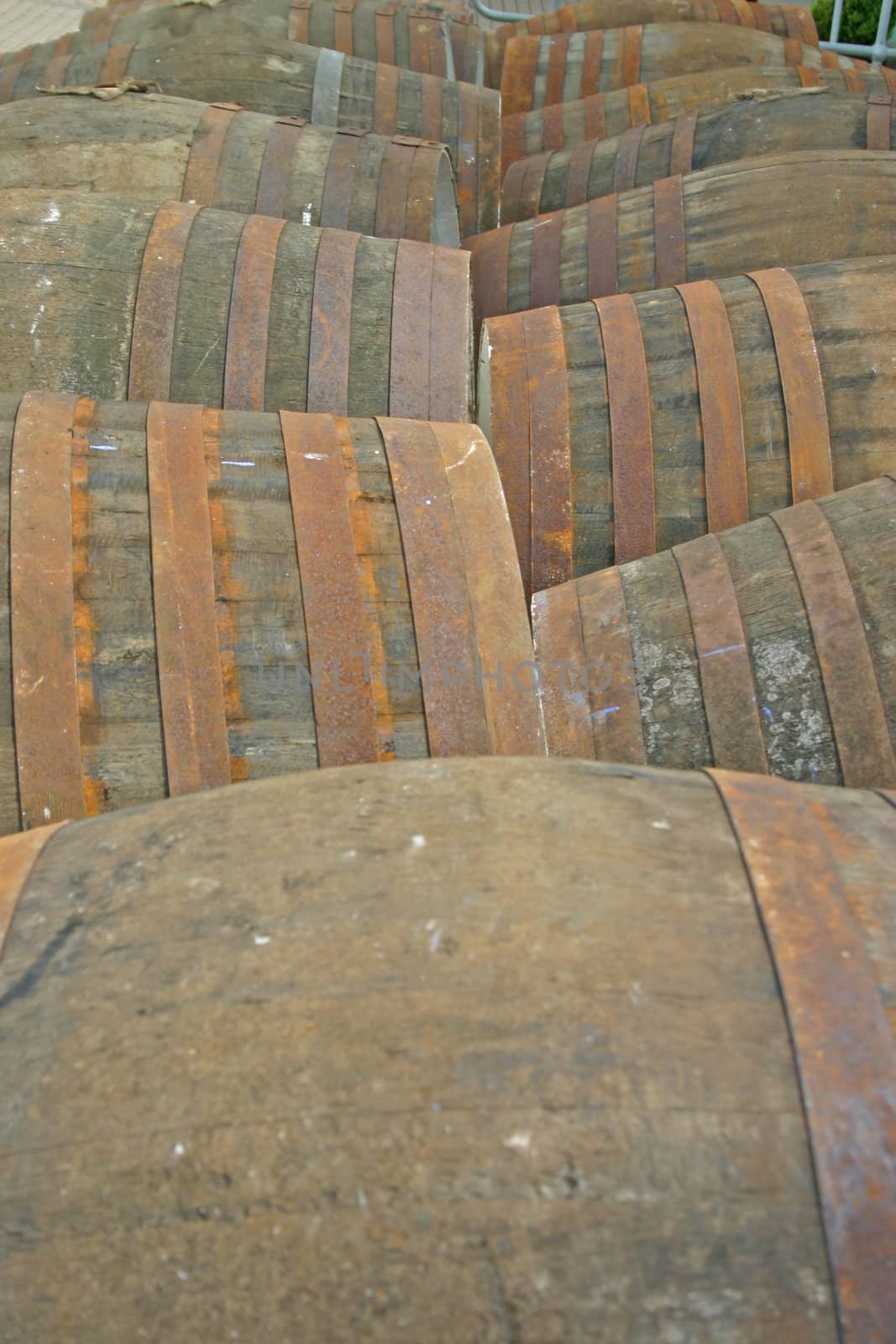 Whisky Barrels at Distillery in Scotland UK by green308