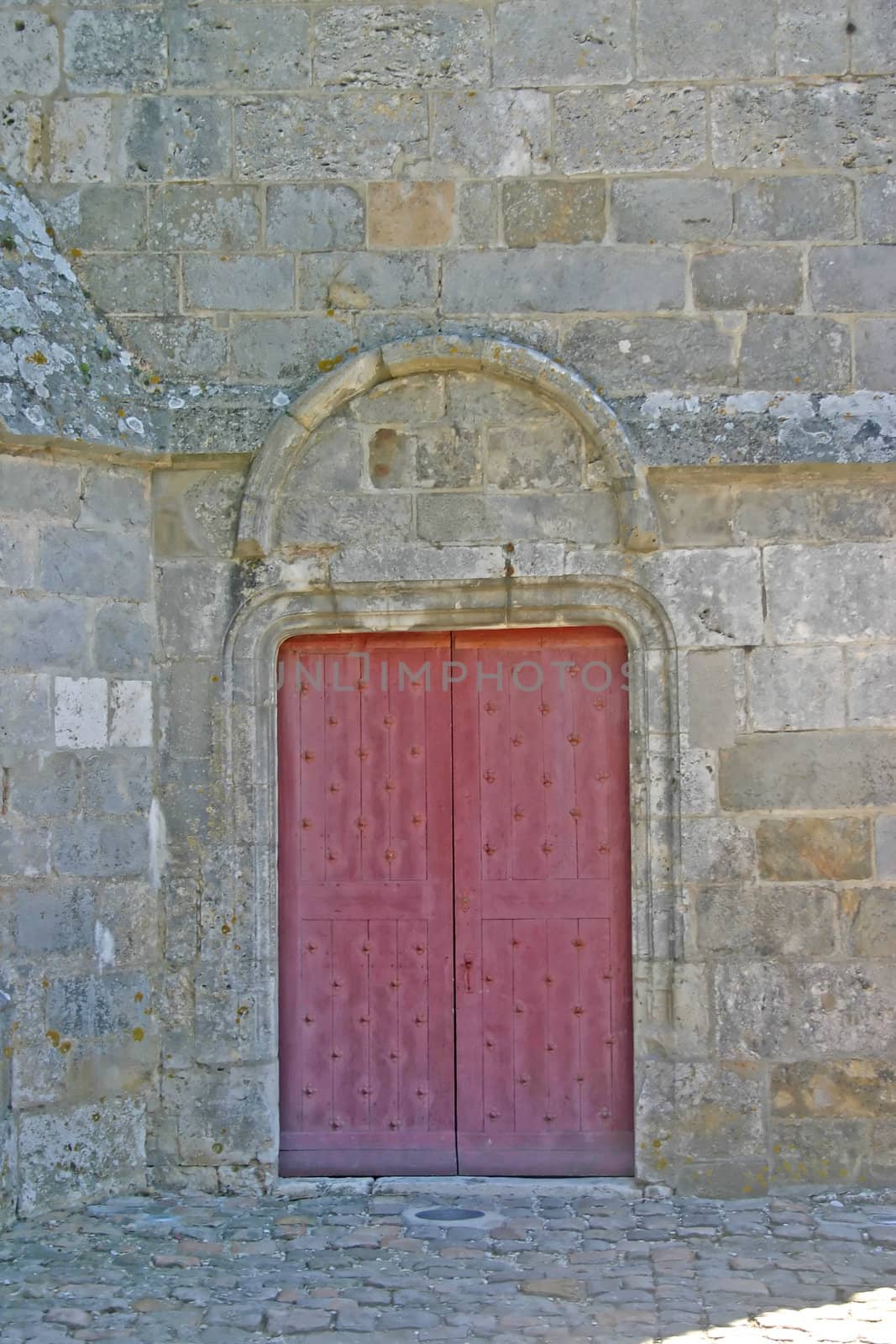 Red Church Door on Old French Church